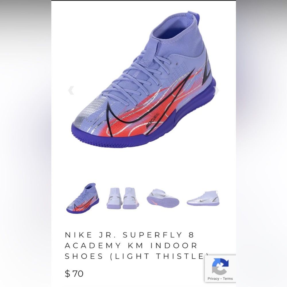Nike Jr superfly indoor soccer shoes. Worn only a few time! Size 5Y